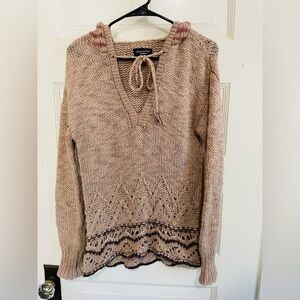 Vintage American Eagle Outfitters V-Neck Sweater - Brown, Medium, Wool Blend